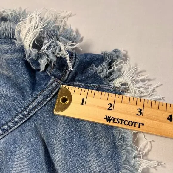 TRUE RELIGION Maisie High Rise Denim Shorts Med Wash Western Cowgirl Sz 27 NWT - Picture 10 of 10